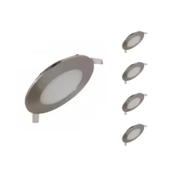 Spot LED Extra Plat Rond ALU 6W (Pack de 5) - Blanc Neutre 4000K - 5500K - SILAMP