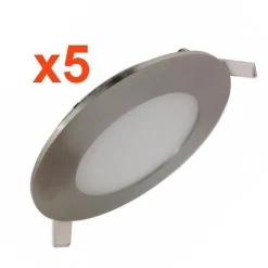 Spot LED Extra Plat Rond ALU 6W (Pack de 5) - Blanc Neutre 4000K - 5500K - SILAMP