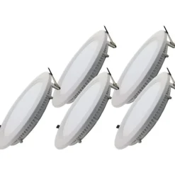 Spot LED Extra Plat Rond 24W Blanc (Pack de 5) - Blanc Neutre 4000K - 5500K - SILAMP