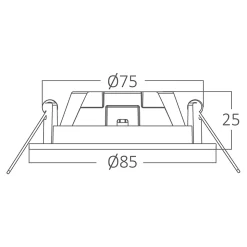 Spot LED extra plat 3W 6500K IP40