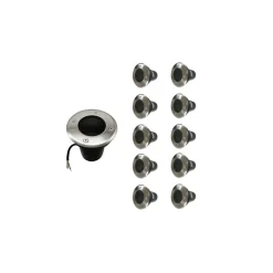 Spot LED Extérieur Encastrable pour Ampoule GU10 (Pack de 10) - SILAMP