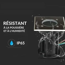 Spot LED Extérieur Encastrable Carré IP65 pour Ampoule GU10 (Pack de 10) - SILAMP