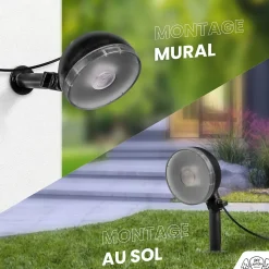 Spot LED Extérieur x4 avec panneau solaire inclus