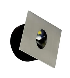 Spot LED mural carré mat chrome 3W 4000K