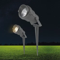 Spot LED Piquet 9W - Étanche IP65 - aluminium Gris