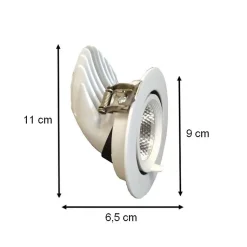 Spot LED Rond Encastrable Orientable BLANC 12W - Blanc Neutre 4000K - 5500K - SILAMP