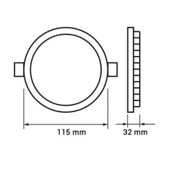 Spot LED Rond Extra Plat 9W 115mm Dimmable Température Variable - 3000K/4000K/6500K - SILAMP