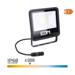 Spot LED 50W 4000lm 4000K Lumière du Jour - EDM Blackseries