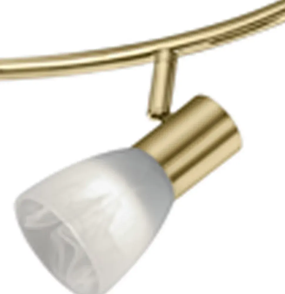 Spot Led 6x E14 4,9W 3000K 470Lm Laiton mat et verre albâtre - Trio - Levisto