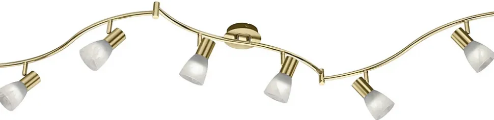 Spot Led 6x E14 4,9W 3000K 470Lm Laiton mat et verre albâtre - Trio - Levisto