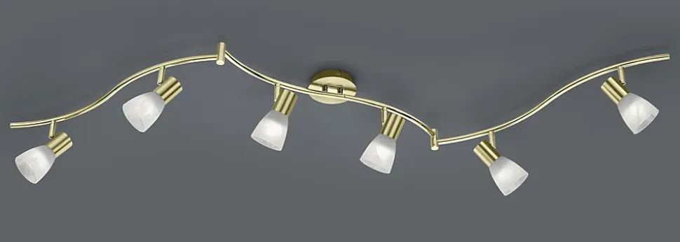 Spot Led 6x E14 4,9W 3000K 470Lm Laiton mat et verre albâtre - Trio - Levisto