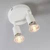 Spot moderne blanc inclinable rond 2 lumières - Jeany
