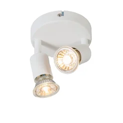 Spot moderne blanc inclinable rond 2 lumières - Jeany
