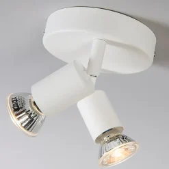 Spot moderne blanc inclinable rond 2 lumières - Jeany