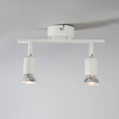 Spot moderne blanc inclinable 2 lumières - Jeany