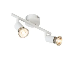 Spot moderne blanc inclinable 2 lumières - Jeany