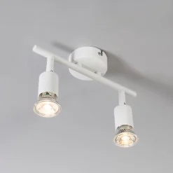 Spot moderne blanc inclinable 2 lumières - Jeany