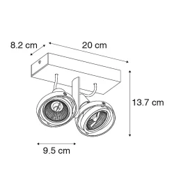 Spot moderne noir 2 lumières - Master 70