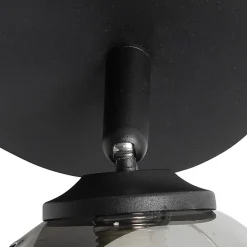 Spot moderne noir avec verre fumé 2 lumières - Athènes