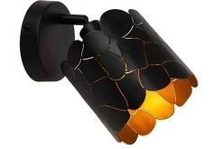 Spot mural ALMELO en métal avec 1xE14 - Noir - Lucide