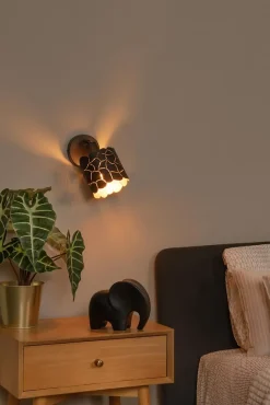 Spot mural ALMELO en métal avec 1xE14 - Noir - Lucide