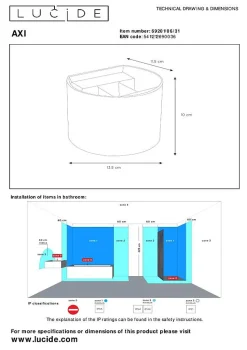 Spot mural AXI en métal avec LED intégré - Blanc - Lucide