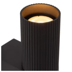 Spot mural CLUBS en aluminium avec 2xGU10 - Noir - Lucide