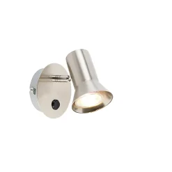 Spot mural orientable et inclinable en acier avec interrupteur - Karin 1