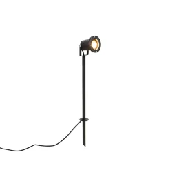 Spot orientable à piquer noir réglable IP44 avec cordon et prise - Basic