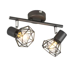 Spot orientable Art déco noir 2 lumières - Mosh 2