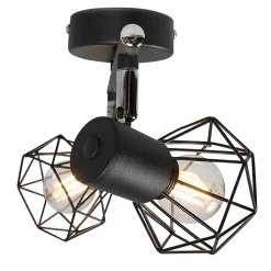 Spot orientable Art déco noir 2 lumières - Mosh 2