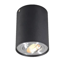 Spot orientable et inclinable noir et acier - Rondoo Up