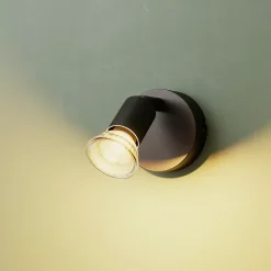 Spot patère GU10 7W Sasha noir mat H.10.5 x Ø8 cm