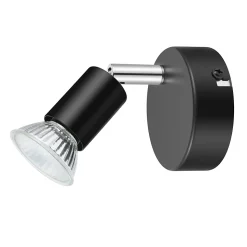 Spot patère GU10 7W Sasha noir mat H.10.5 x Ø8 cm