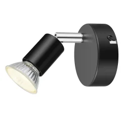 Spot patère GU10 7W Sasha noir mat H.10.5 x Ø8 cm