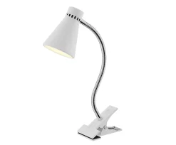 Spot pince LED Intégrée 550lm 5W blanc chaud GoodHome Edson blanc l.10 x H.33 cm