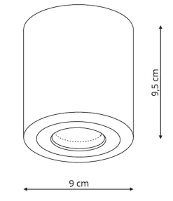 Spot plafonnier tube GU10 IP65 métal blanc étanche design Faro XL Light Prestige
