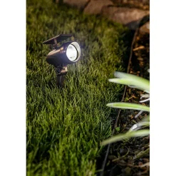 Spot solaire à piquer- Hauteur 26cm- 1 LED SMD blanche- 20 Lumens- Eclairage extérieur Jardin