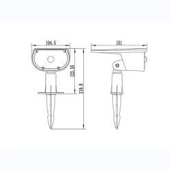 Spot solaire à planter 300 Lumens Double éclairage (option Applique) avec détecteur de présence