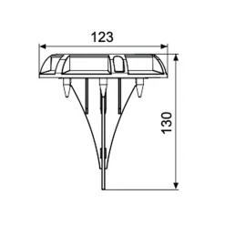Spot solaire de sol en alu-Diamètre 123mm-12LED SMD blanche-15 Lumens