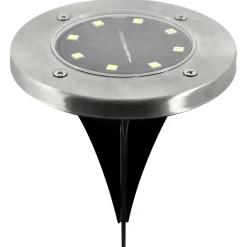 Spot solaire de sol en inox-Diamètre 115mm-8LED SMD blanche-8 Lumens
