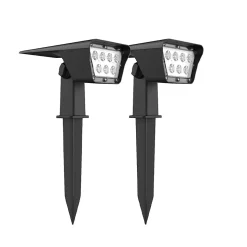 Spot solaires à base LED Curtis Lumisky IP44 250lm blanc froid L.16,4 x l.11,6 x H.31,5 cm noir vendu par 2