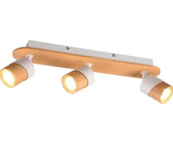 Spot 3xGU10, max. 10W, Bois Naturel, L 48 cm - Trio - Aruni