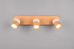 Spot 3xGU10, max. 10W, Bois Naturel, L 48 cm - Trio - Aruni
