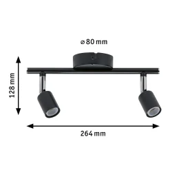 Spotlight Carolina IP44 GU10 230V max. 2x10W gradable Anthracite Chrome