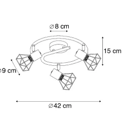 Spotlight intelligent noir rotatif et inclinable avec 3 Wifi P45 - Mosh