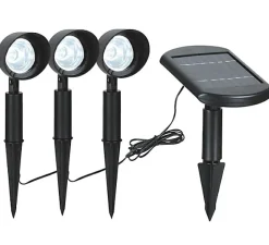 Spots LED avec panneau solaire déporté 9x0,06W IP44 6400K