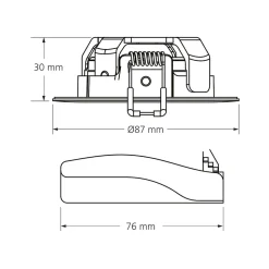 Spots LED encastrable IP44 orientable - salle de bain - 4,8W 400 LM 3000K - garantie 3 ans