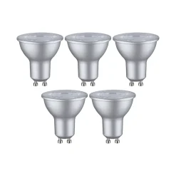 Standard 230 V Réflecteur LED GU10 Kit de 5 5x460lm 5x4,9W 4000K Aluminium blanc