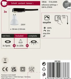 Standard 230 V Réflecteur LED GU10 Choose EasyDim GU10 230V 3x460lm 3x5,5W 2700K gradable Blanc